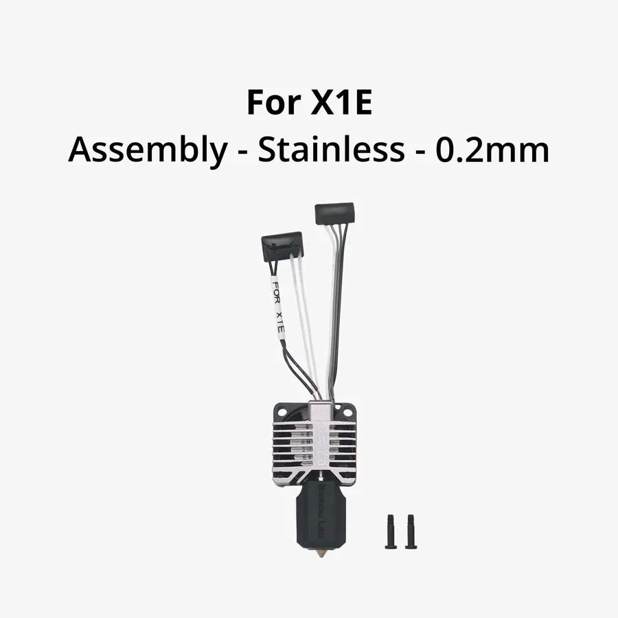 Bambu Lab Complete hotend assembly with stainless steel nozzle -0.2mm (X1E) (FAH016)